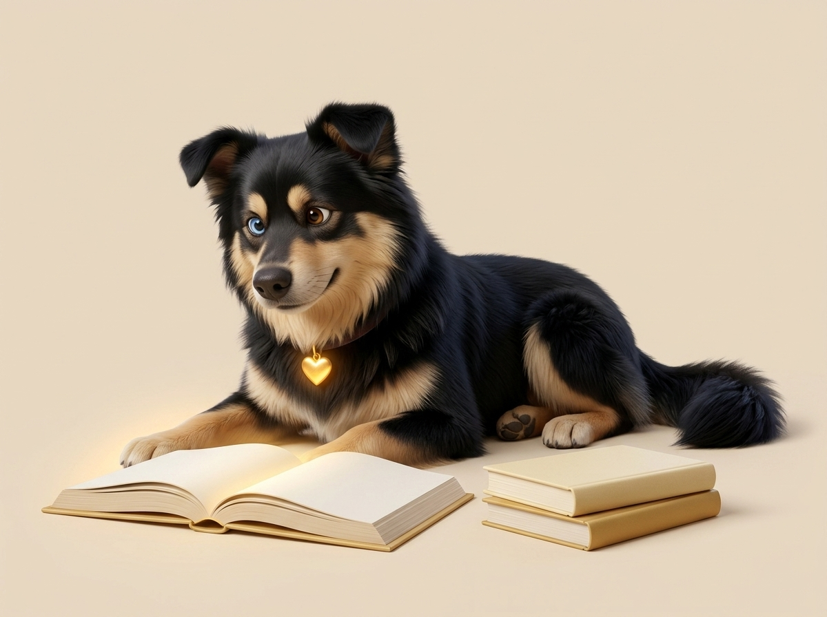 Watson with a glowing book